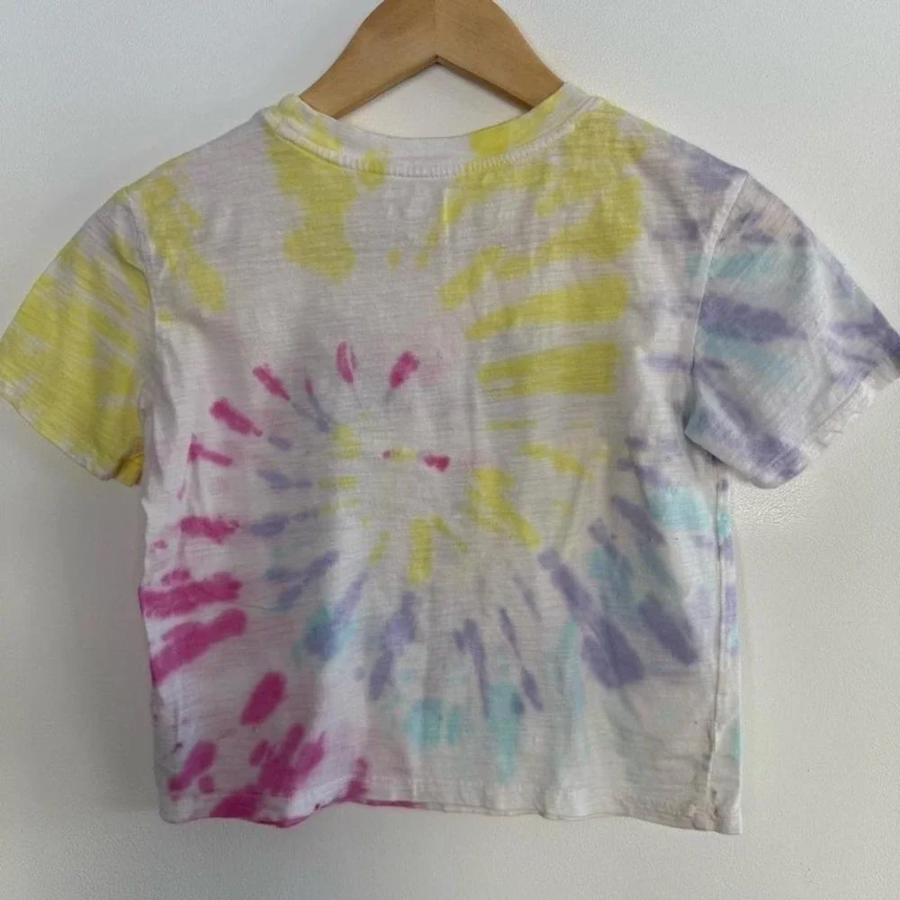 GAP Kids Disney Mickey Mouse Cropped Tie Dye Graphic T-Shirt Size M